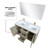 Lexora Lafarre 48 inch W x 20 in D Rustic Acacia Double Sink Vanity Cabinet, White Quartz Top, Rose Gold Faucet Set and 43 in Mirror