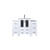 Lexora LVV48S24A601 Volez 48 inch W White Vanity Cabinet with Side Cabinets, White Ceramic Top, and Faucet Set