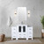 Lexora Volez 48 inch W White Vanity Cabinet with Side Cabinets, White Ceramic Top, and Faucet Set