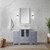 Lexora LVV48S24B601 Volez 48 inch W Dark Grey Vanity Cabinet with Side Cabinets, White Ceramic Top, and Faucet Set