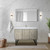 Lexora Lancy 48 inch W x 20 in D Rustic Acacia Bath Vanity Cabinet, White Quartz Top and 43 in Mirror
