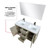 Lexora LLF48SKSOSM43FGM Lafarre 48 inch W x 20 in D Rustic Acacia Double Sink Vanity Cabinet, White Quartz Top, Gun Metal Faucet Set and 43 in Mirror