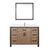 Lexora Ziva 48 inch W Rustic Barnwood Bath Vanity Cabinet, White Quartz Top, Faucet Set and 34 in Mirror