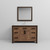 Lexora Ziva 48 inch W Rustic Barnwood Bath Vanity Cabinet, White Quartz Top, Faucet Set and 34 in Mirror
