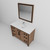 Lexora Ziva 48 inch W Rustic Barnwood Bath Vanity Cabinet, White Quartz Top, Faucet Set and 34 in Mirror