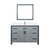 Lexora LVZV48SB211 Ziva 48 inch W Dark Grey Bath Vanity Cabinet, White Quartz Top, Faucet Set and 34 in Mirror