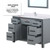 Lexora LVZV48SB211 Ziva 48 inch W Dark Grey Bath Vanity Cabinet, White Quartz Top, Faucet Set and 34 in Mirror