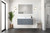 Lexora Geneva 48 in. W Dark Grey Wall Mount Bath Vanity Cabinet, Carrara Marble Top, and Faucet Set