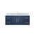 Lexora Geneva 48 in. W Navy Blue Wall Mount Bath Vanity Cabinet, Carrara Marble Top, and Faucet Set