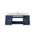 Lexora LVG48SE101 Geneva 48 in. W Navy Blue Wall Mount Bath Vanity Cabinet, Carrara Marble Top, and Faucet Set
