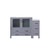 Lexora LVV48S36B600 Volez 48 inch W Dark Grey Vanity Cabinet with Side Cabinet, and White Ceramic Top
