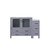 Lexora Volez 48 inch W Dark Grey Vanity Cabinet with Side Cabinet, and White Ceramic Top
