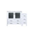 Lexora Volez 48 inch W White Vanity Cabinet with Side Cabinet, and White Ceramic Top