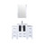 Lexora LV341848SAESM22F Volez 48 inch W White Bath Vanity Cabinet with Side Cabinets, Faucet Set, White Ceramic Top, and 22 in Mirror