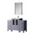 Lexora LV341848SBESM22F Volez 48 inch W Dark Grey Bath Vanity Cabinet with Side Cabinets, Faucet Set, White Ceramic Top, and 22 in Mirror