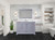 Lexora Dukes 48 in. W Dark Grey Double Sink Vanity Cabinet and Carrara Marble Top