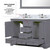 Lexora Dukes 48 in. W Dark Grey Double Sink Vanity Cabinet and Carrara Marble Top