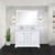 Lexora  LD342248DADS000 Dukes 48 in. W x 22 in. D White Double Bath Vanity, Carrara Marble Top,