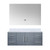 Lexora LVG48SB210 Geneva 48 in. W Dark Grey Wall Mount Bath Vanity Cabinet, White Quartz Top, and 48 in. LED Mirror