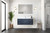 Lexora Geneva 48 in. W Navy Blue Wall Mount Bath Vanity Cabinet, White Quartz Top, and 48 in. LED Mirror