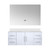 Lexora LVG48SM210 Geneva 48 in. W Glossy White Wall Mount Bath Vanity Cabinet, White Quartz Top, and 48 in. LED Mirror
