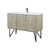Lexora LLC48SKSOS000FGM Lancy 48 inch W x 20 in D Rustic Acacia Bath Vanity Cabinet, White Quartz Top and Gun Metal Faucet Set
