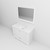 Lexora LVD48SA310 Dukes 48 in. W White Vanity Cabinet, Cultured Marble Top, and 46 in. Mirror