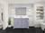 Lexora Dukes 48 in. W Dark Grey Vanity Cabinet, Cultured Marble Top, White Square Sink, and 46 in. Mirror