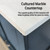 Lexora LVD48SE310 Dukes 48 in. W Navy Blue Vanity Cabinet, Cultured Marble Top, and 46 in. Mirror