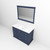 Lexora Dukes 48 in. W Navy Blue Vanity Cabinet, Cultured Marble Top, and 46 in. Mirror