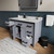 Lexora LVZV48SB201 Ziva 48 inch W Dark Grey Bath Vanity Cabinet, White Quartz Top and Faucet Set