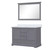 Lexora Dukes 48 in. W Dark Grey Double Sink Vanity Cabinet, White Quartz Top, and 46 in. Mirror