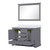 Lexora Dukes 48 in. W Dark Grey Double Sink Vanity Cabinet, Cultured Marble Top, and 46 in. Mirror