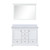 Lexora LD342248DAWQM46 Dukes 48 in. W White Double Sink Vanity Cabinet, White Quartz Top, and 46 in. Mirror