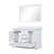Lexora LD342248DAWQM46 Dukes 48 in. W White Double Sink Vanity Cabinet, White Quartz Top, and 46 in. Mirror