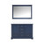 Lexora LD342248DEWQM46 Dukes 48 in. W Navy Blue Double Sink Vanity Cabinet, White Quartz Top, and 46 in. Mirror