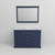 Lexora LD342248DEWQM46 Dukes 48 in. W Navy Blue Double Sink Vanity Cabinet, White Quartz Top, and 46 in. Mirror