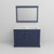Lexora Dukes 48 in. W Navy Blue Double Sink Vanity Cabinet, White Quartz Top, and 46 in. Mirror
