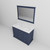 Lexora LD342248DEWQM46 Dukes 48 in. W Navy Blue Double Sink Vanity Cabinet, White Quartz Top, and 46 in. Mirror