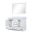 Lexora Dukes 48 in. W White Double Sink Vanity Cabinet, Cultured Marble Top, and 46 in. Mirror