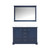 Lexora Dukes 48 in. W Navy Blue Double Sink Vanity Cabinet, Cultured Marble Top, and 46 in. Mirror