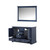 Lexora Dukes 48 in. W Navy Blue Double Sink Vanity Cabinet, Cultured Marble Top, and 46 in. Mirror