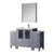 Lexora LV341854SBESM28F Volez 54 inch W Dark Grey Bath Vanity Cabinet with Side Cabinets, Faucet Set, White Ceramic Top, and 28 in Mirror