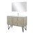 Lexora LLC48SKSOSM43FBN Lancy 48 inch W x 20 in D Rustic Acacia Bath Vanity Cabinet, White Quartz Top, Brushed Nickel Faucet Set and 43 in Mirror