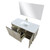 Lexora LLC48SKSOSM43FBN Lancy 48 inch W x 20 in D Rustic Acacia Bath Vanity Cabinet, White Quartz Top, Brushed Nickel Faucet Set and 43 in Mirror