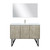 Lexora Lancy 48 inch W x 20 in D Rustic Acacia Bath Vanity Cabinet, Cultured Marble Top, Brushed Nickel Faucet Set and 43 in Mirror