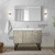 Lexora LVLY48SRA312 Lancy 48 inch W x 20 in D Rustic Acacia Bath Vanity Cabinet, Cultured Marble Top, Brushed Nickel Faucet Set and 43 in Mirror