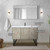 Lexora Lancy 48 inch W x 20 in D Rustic Acacia Bath Vanity Cabinet, Cultured Marble Top, Gun Metal Faucet Set and 43 in Mirror