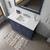 Lexora LVD48SE301 Dukes 48 in. W Navy Blue Vanity Cabinet, Cultured Marble Top, and Faucet Set