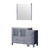 Lexora Volez 48 inch W Dark Grey Vanity Cabinet with Side Cabinet, White Ceramic Top, and 34 in Mirror